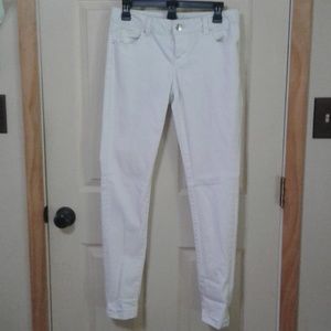 White straight leg jeans